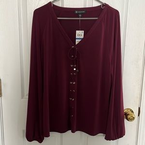 Beautiful blouse!! INC International Concepts NWT maroon size XL. Smoke free.